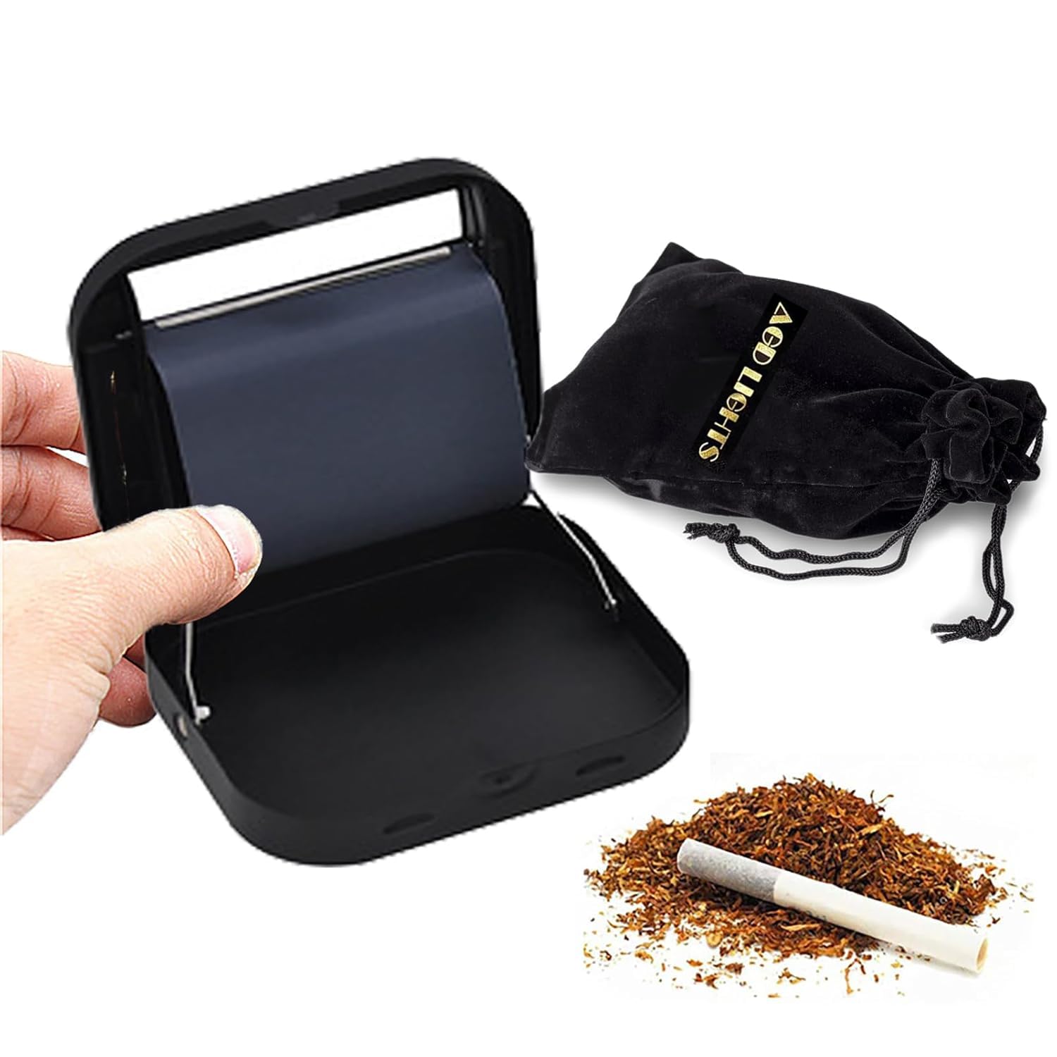 Máquina De Liar Cigarrillos EKNA - Caja Enrollable Para Tabaco De 70 Mm | Incluye Rodillo Y Correa | Compacta Para Viajes | Acero Inoxidable