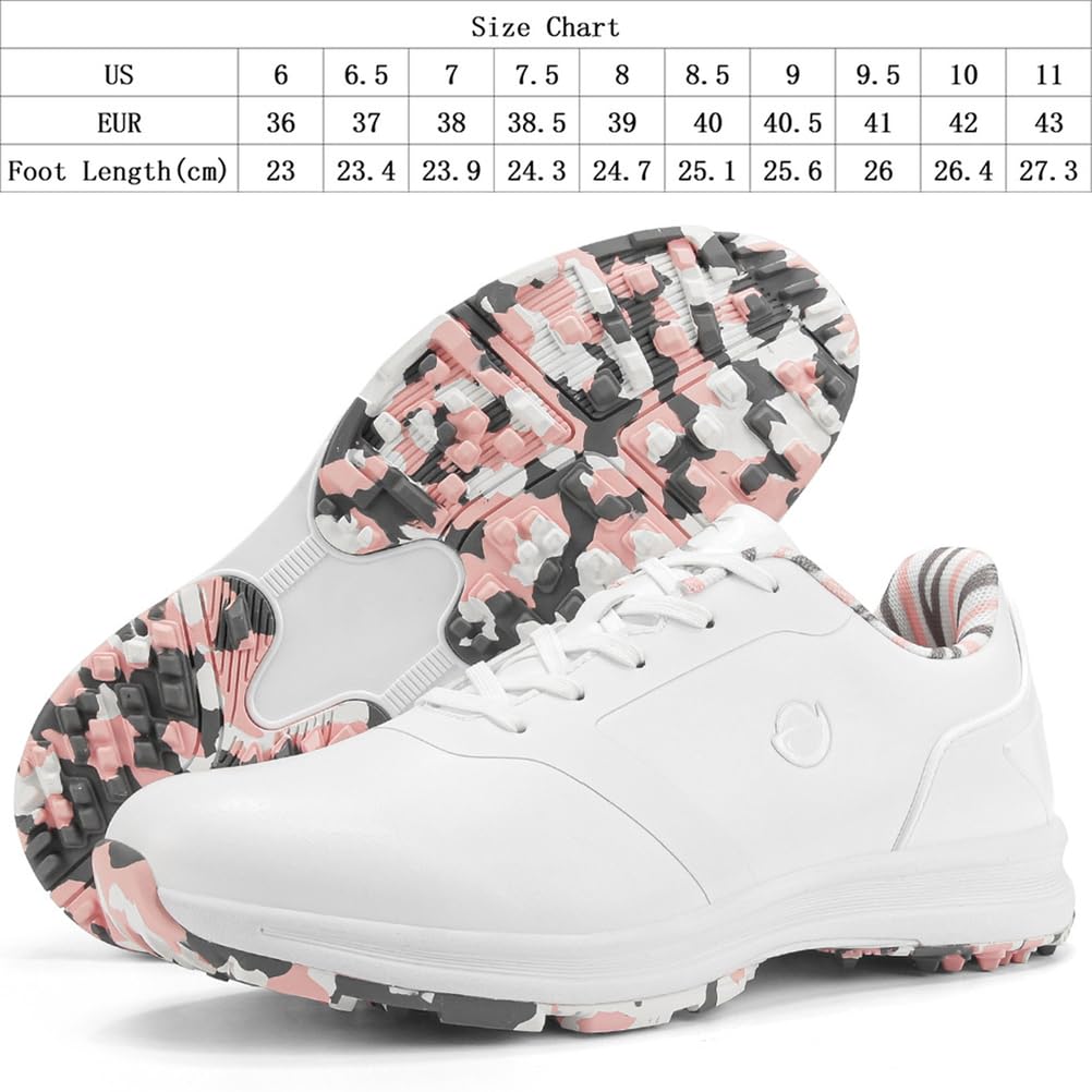 SDEQA Zapatos de Golf de Cuero Impermeables para Mujer, Informales, sin Clavos, Transpirables, Talla Grande