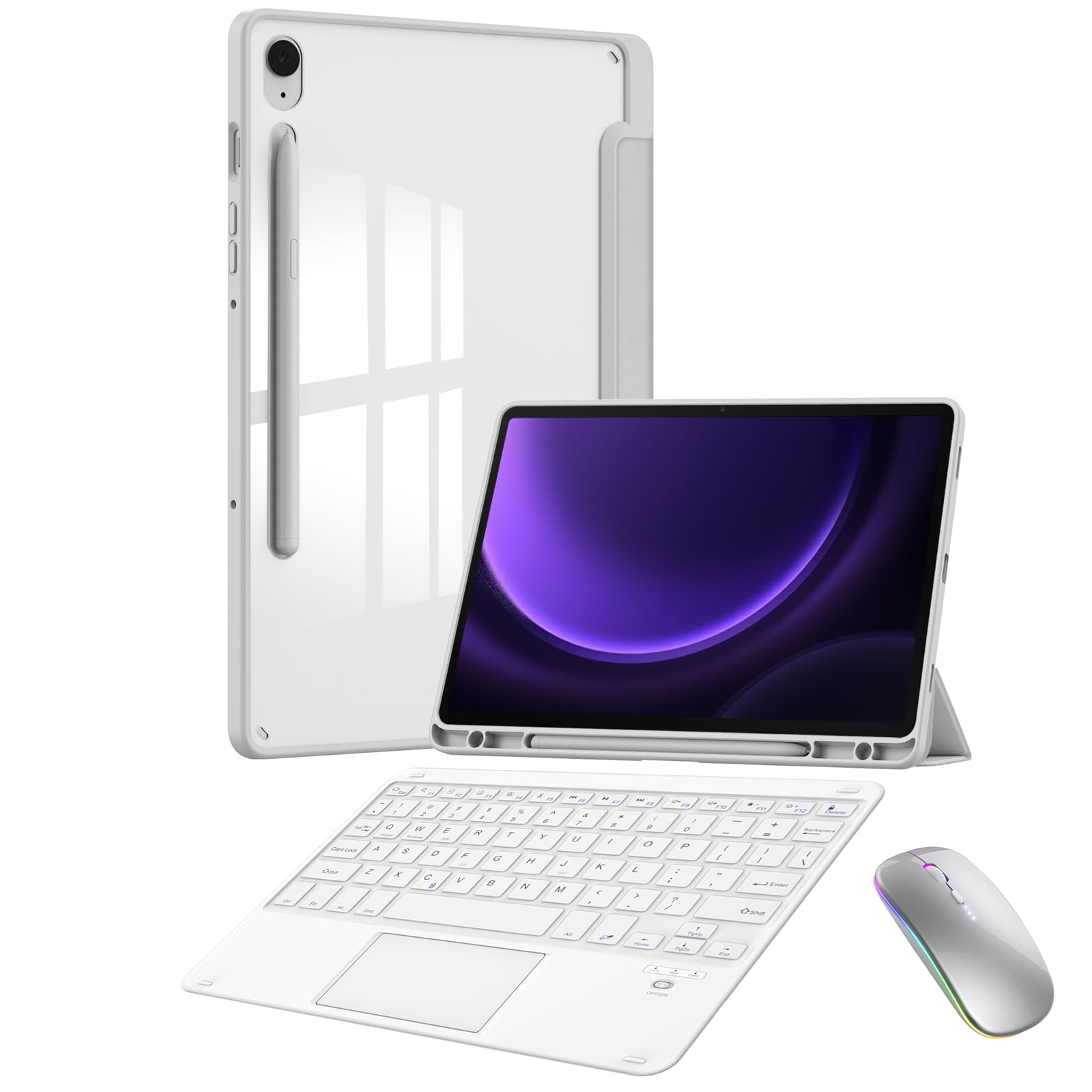 Keyboard Case For Samsung Galaxy Tab S10 lite 2025 / S10 Fe 10.9 Inch 2025 / s9fe / s9 10.9 2023,slim Cover Bluetooth Keyboard With S Pen Holder For Galaxy Tab S10fe/s9 Fe /s9 Grey