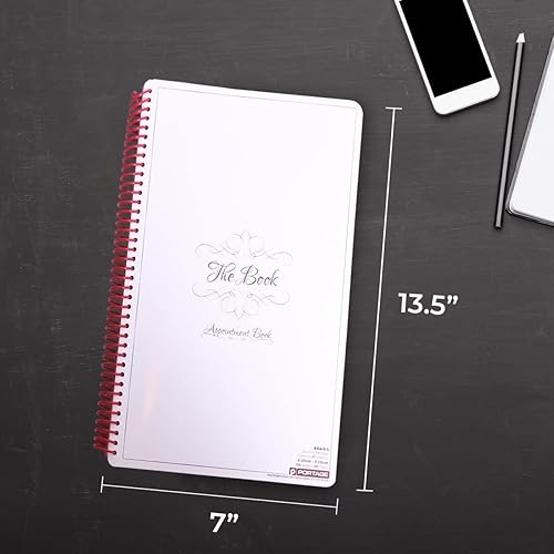 Miniatura 2 de Agenda de cuaderno, libro de citas, planificador grande de 7 x 13.5 pulgadas, sin fechas, planificador diario y por hora, organizador de cuaderno en