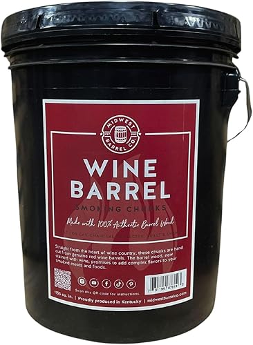 Midwest Barrel Company - Trozos de madera para ahumar carne (cubo de 20 libras), trozos de madera grandes de 1 a 4 pulgadas para ahumar carne,