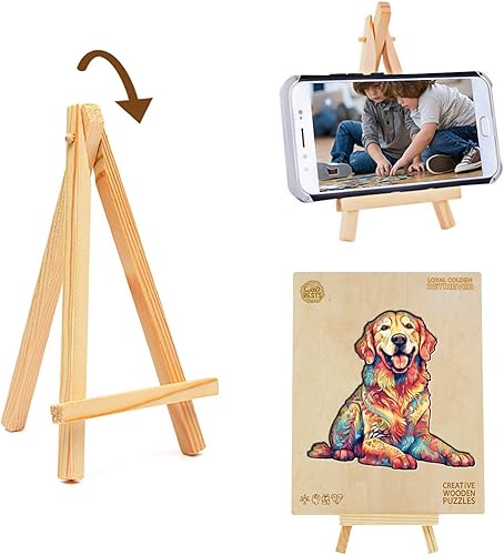 Miniatura 6 de Rompecabezas de madera, rompecabezas de perro Golden Retriever leal, 12.5 x 11.9 pulgadas, 200 piezas, rompecabezas de forma única de animales,