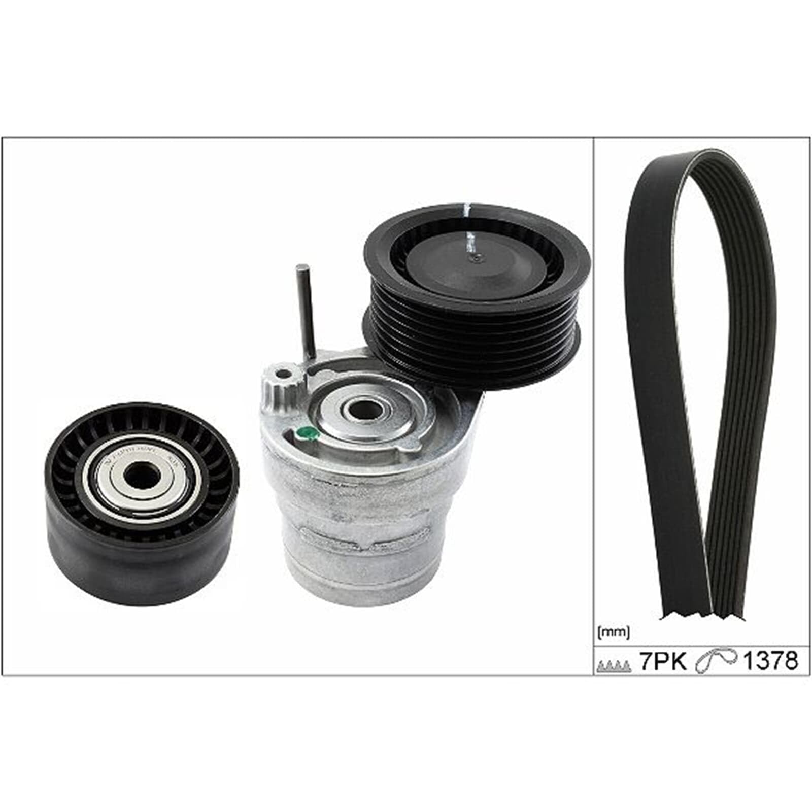 INA Jeu de courroies trapézoïdales à nervures 529 0313 10 1378mm Compatible avec RENAULT Twingo 3 3/5 portes BCM, NISSAN MICRA V K14, SMART FORTWO Coupé 453