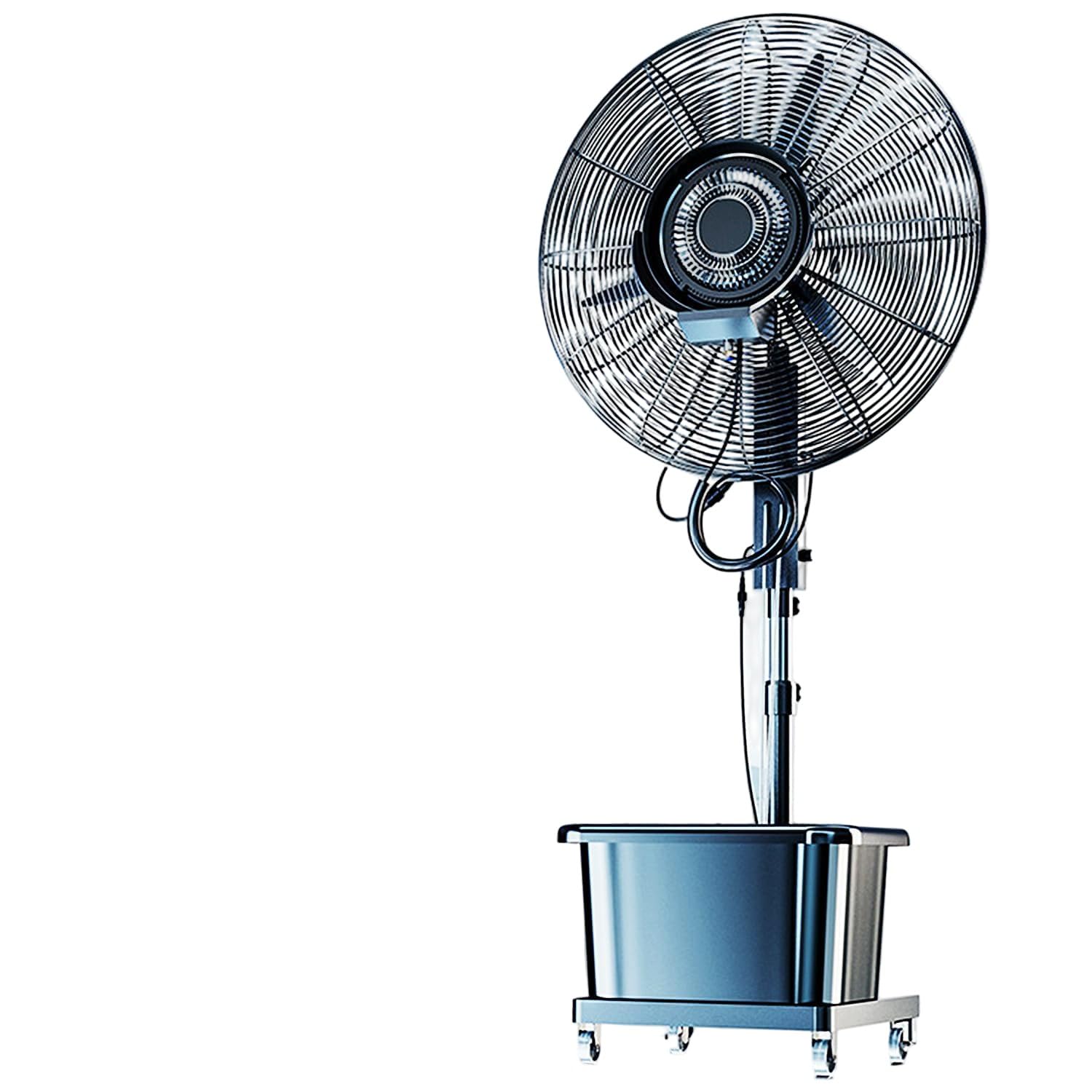 JKJZSALJ High Velocity Pedestal Oscillating Fan,Outdoor Misting Fan W/Water Tank & Wheels,3-Speed Industrial Standing Fan Floor Cooling Fans For Commercial Residential Garage