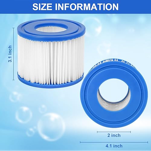 Miniatura 2 de Cartucho de repuesto para filtro de spa y bañera de hidromasaje tipo VI, repuesto de filtro de piscina compatible con Lay-Z-Spa, Coleman SaluSpa