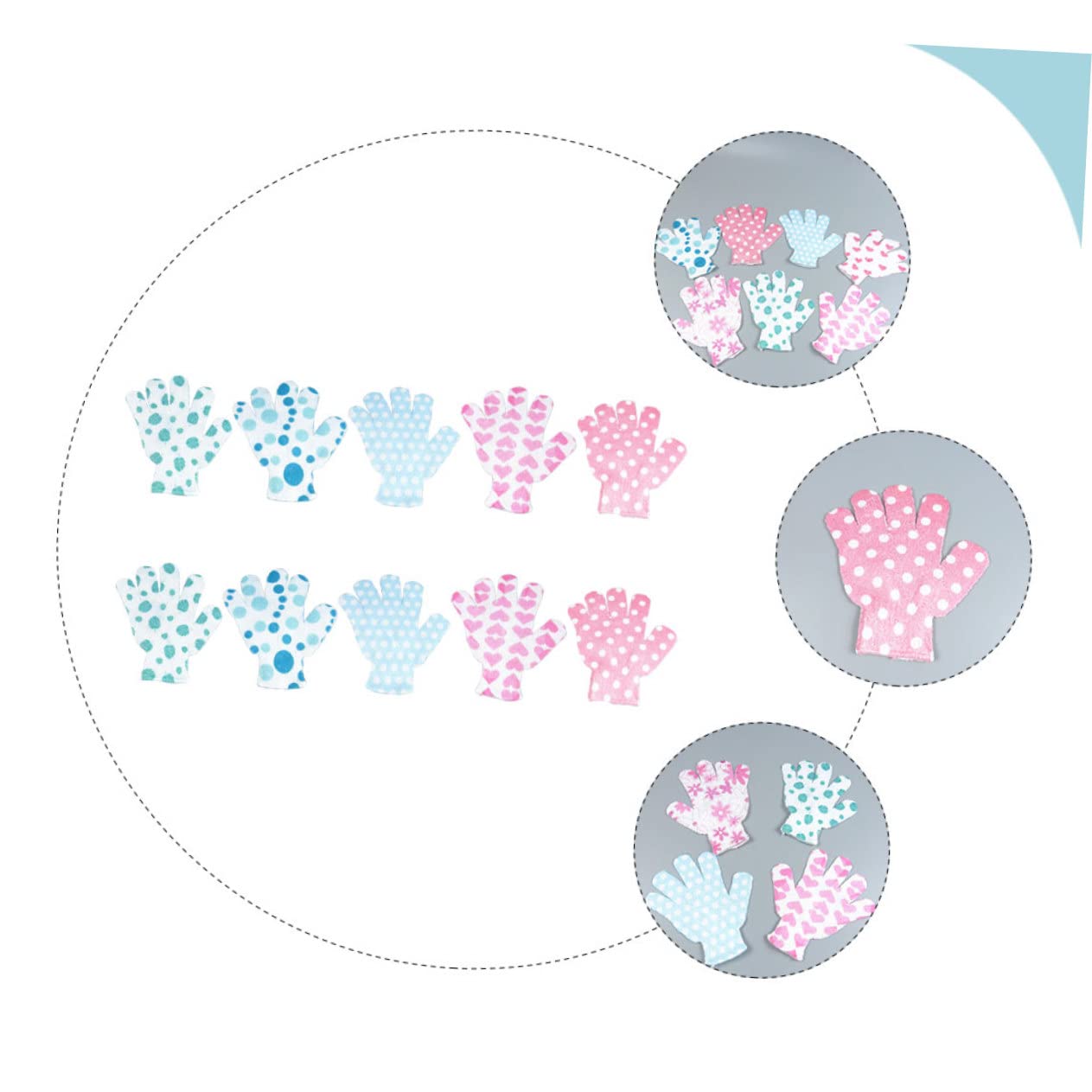 Healeved 30pezzi Guanti Esfolianti Per Bagno Da Poliestere Mittens Per Scrub Corpo Facili Da Pulire e Pratici Per Esfoliare La e Massaggiare Corpo