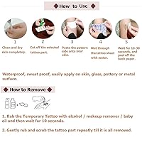 Vista 7 de Juego de calcomanías de tatuaje de cara temporal de animales para niños y adultos, transferencia de agua, mariposa, panda, ciervo, jirafa, festival