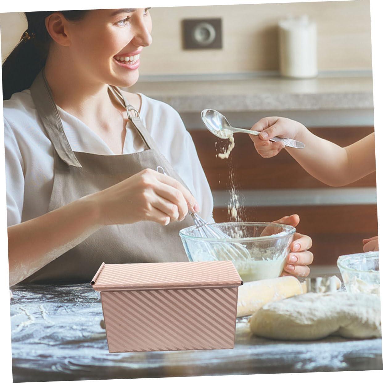 Ciieeo Toastform mit Deckel aus Kohlenstoffstahl 2 Stück Antihaftbeschichtet Rechteckig für Brotbacken Brotbackform 25cm Küche
