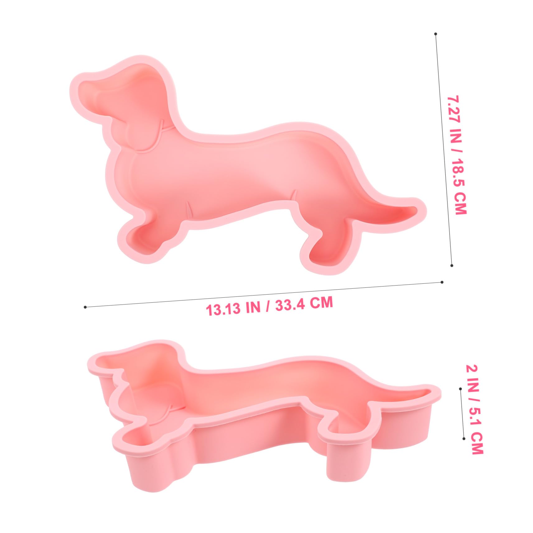 Molde de Silicona Antiadherente para Dulces en Forma de Perro, Resistente al Calor, 2 Piezas para Hornear Pasteles y Golosinas en Cocina DIY