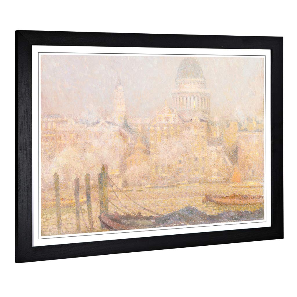 Big Box Art Framed Print of Henri Le Sidaner St Pauls Cathedral Design | Wall Art Picture | Home Decor for Kitchen, Living Room, Bedroom, Hallway, Black, A2 / 24.5x18 Inch / 62x45cm