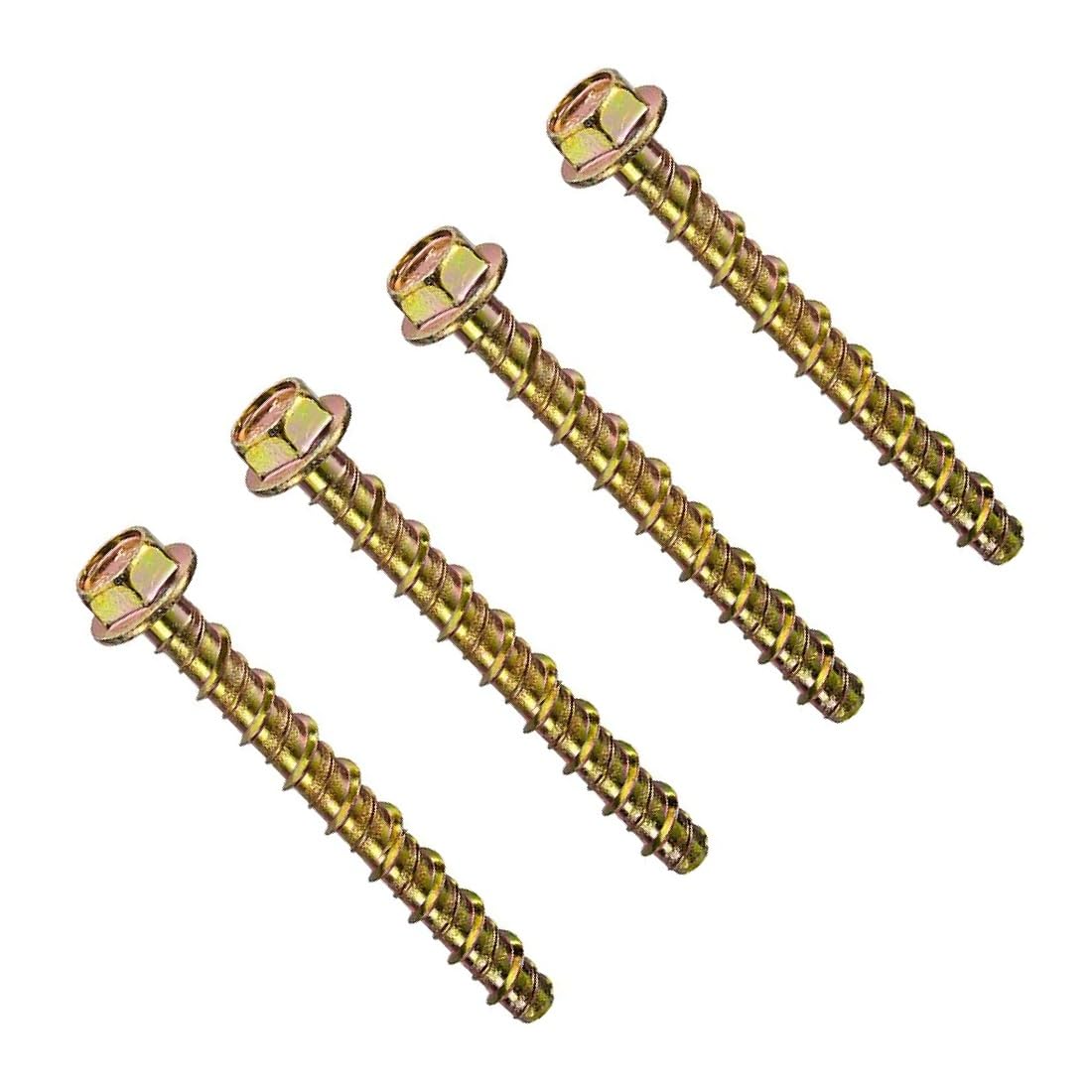 TERF® M6 X 30mm Masonry Concrete Anchor Screw Bolts M6 (6mm) X 30mm Hexagon Flange Head ZYP Self Tapping Anchor Screws Multi Fix Bolts For Concrete Masonry Brick Block Stone Wood - 10 Pcs