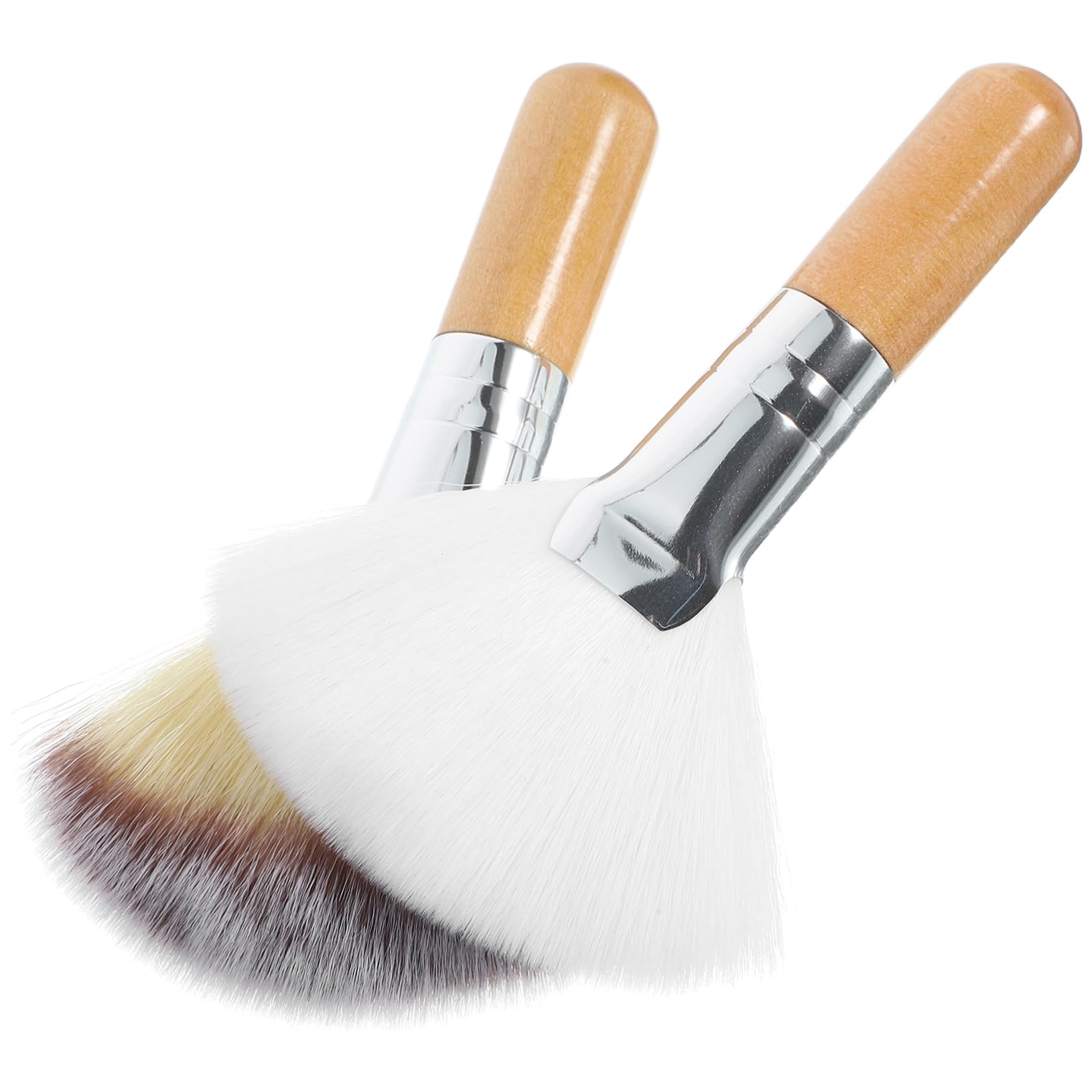 Gogogmee 2 Pcs Face Makeup Brush for Loose Powder Highlighting Setting Blush Dual-ended Makeup Brush and Sponge Cleaner