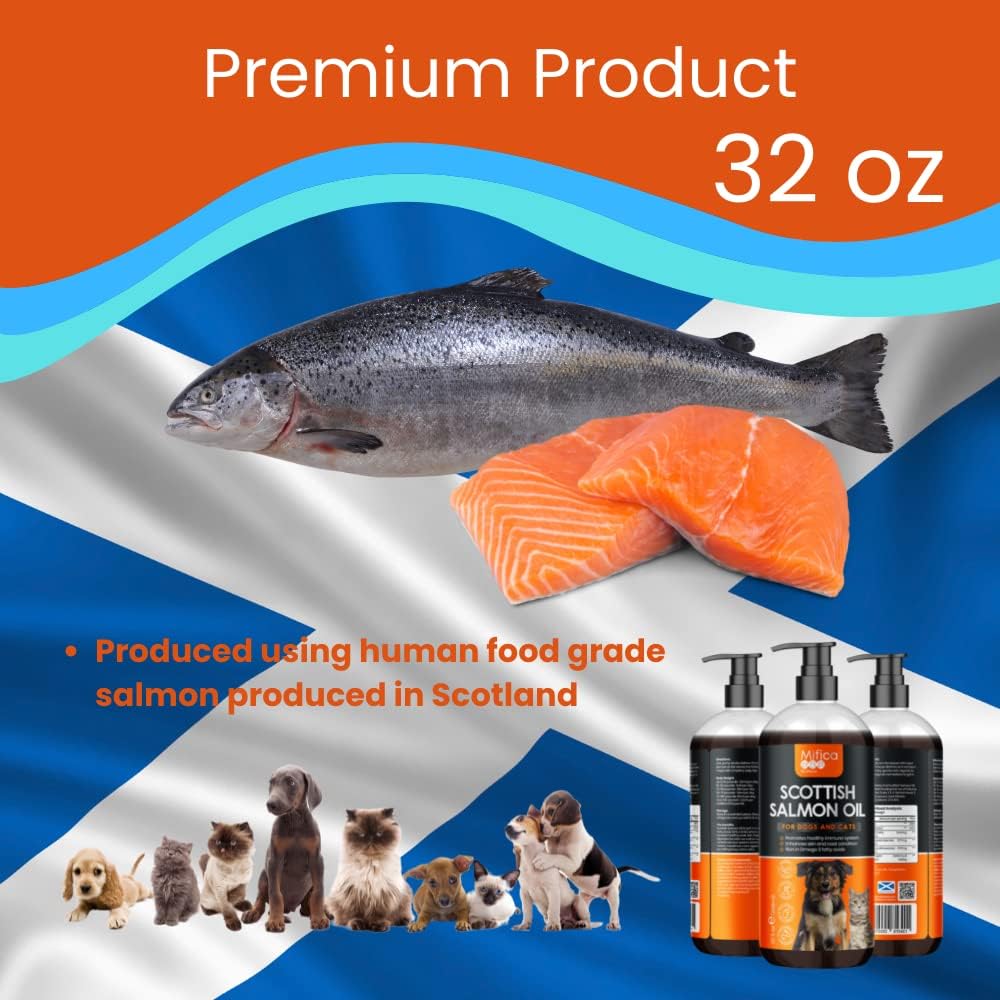Scottish Salmon Oil for Dogs and Cats 1000ml 32oz 1 Years Supply high