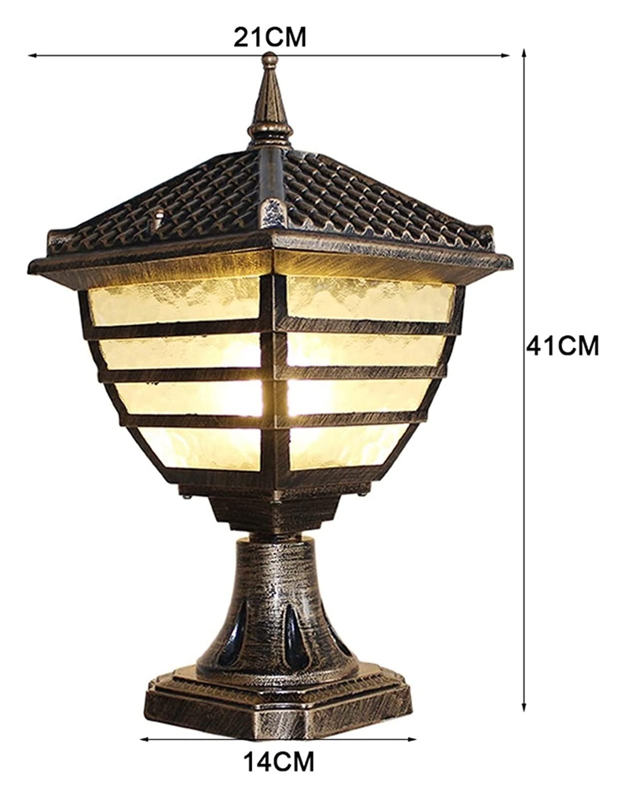 Lampada da cortile Lampada da colonna Cortile industriale retrò Giardino da parete Patio Pilastro Lampada da palo Apparecchio di illuminazione Luci da recinzione Lampada da pavimento per esterni