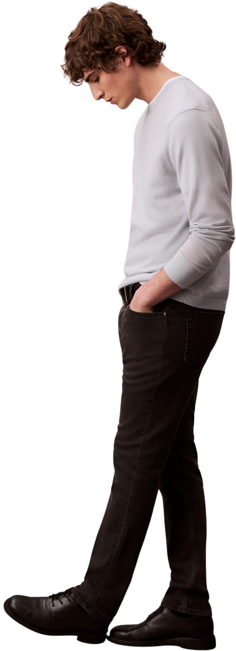 Calvin Klein Slim Ck Essential Black Jean Lv04rb738g - Dżins Mężczyźni