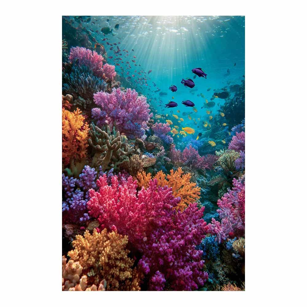 HOQIU Canvas Wall Art Vibrants Corals Reef Scene canvas art, art print, house decor, bedroom wall decor above bed, prints for living room.(Multicolor)-80x120cm Unframed