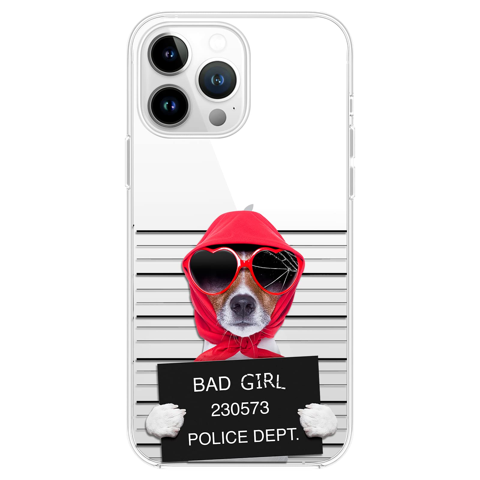 Blingy's iPhone 14 Pro Max Case, Funny Dog Pattern Fun Cartoon Animal Cool Pug Design Transparent Soft TPU Protective Clear Case Compatible for iPhone 14 Pro Max 6.7 inch (Bad Girl)
