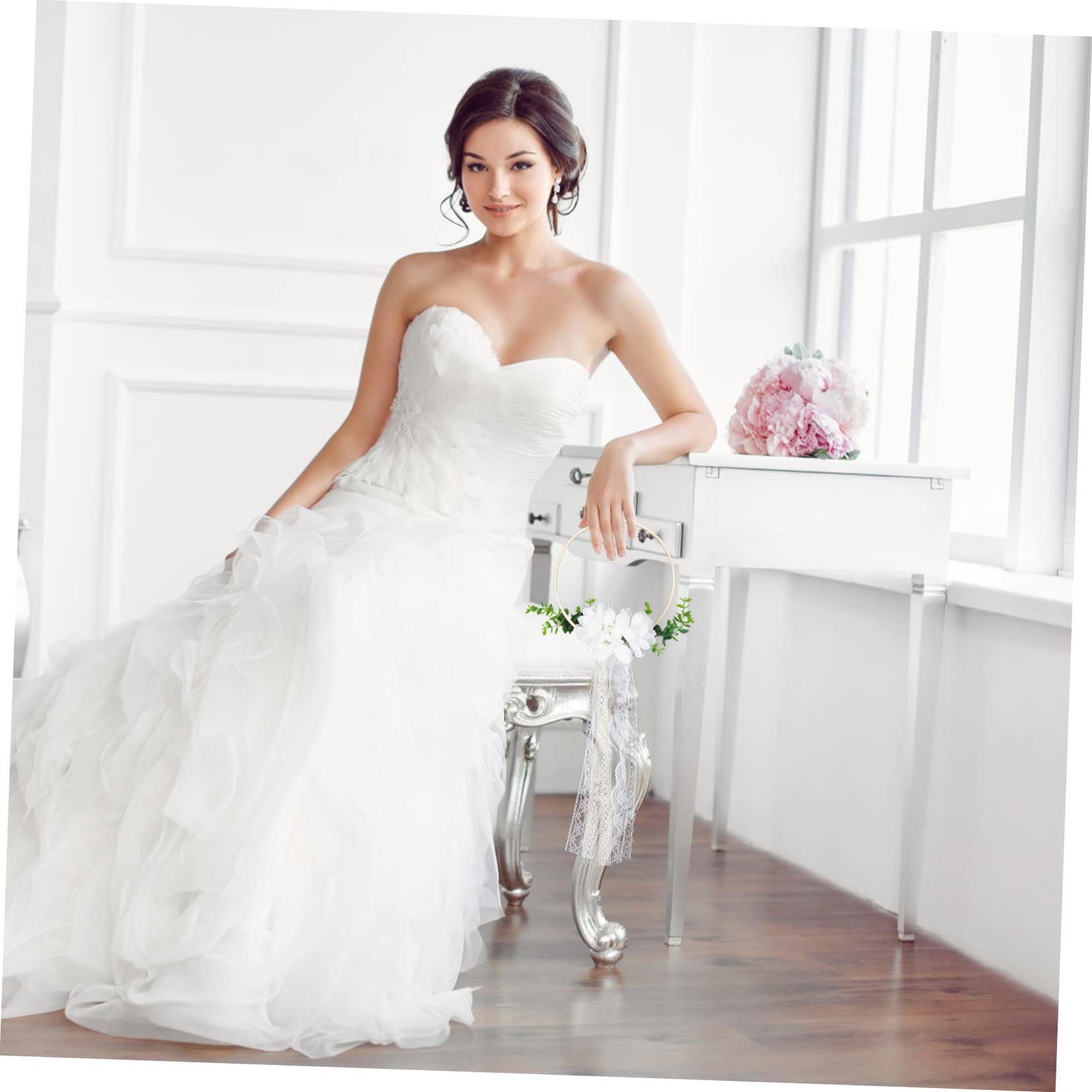 IMIKEYA 5stücke Hochzeits-Handheld-Blumenkranz Für Braut Fotorequisiten Für Dekorationsaccessoire Für Hochzeitskleid Kunstblumen Für Feierlichkeiten