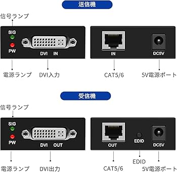 Amazon.co.jp: VEDINDUST DVI エクステンダー 60M LAN 延長器 EX60D