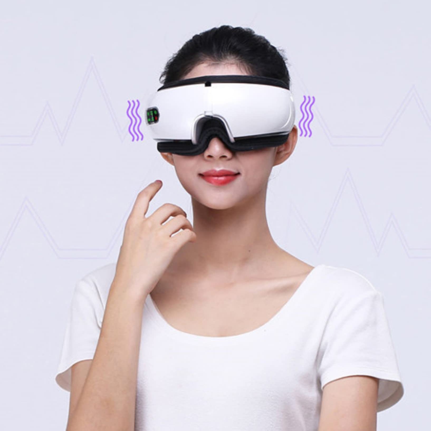 Masajeador De Ojos con Calor, Compresión, Vibración, Mascarilla Recargable para Aliviar La Tensión Ocular Ojeras Bolsas Ojo Seco