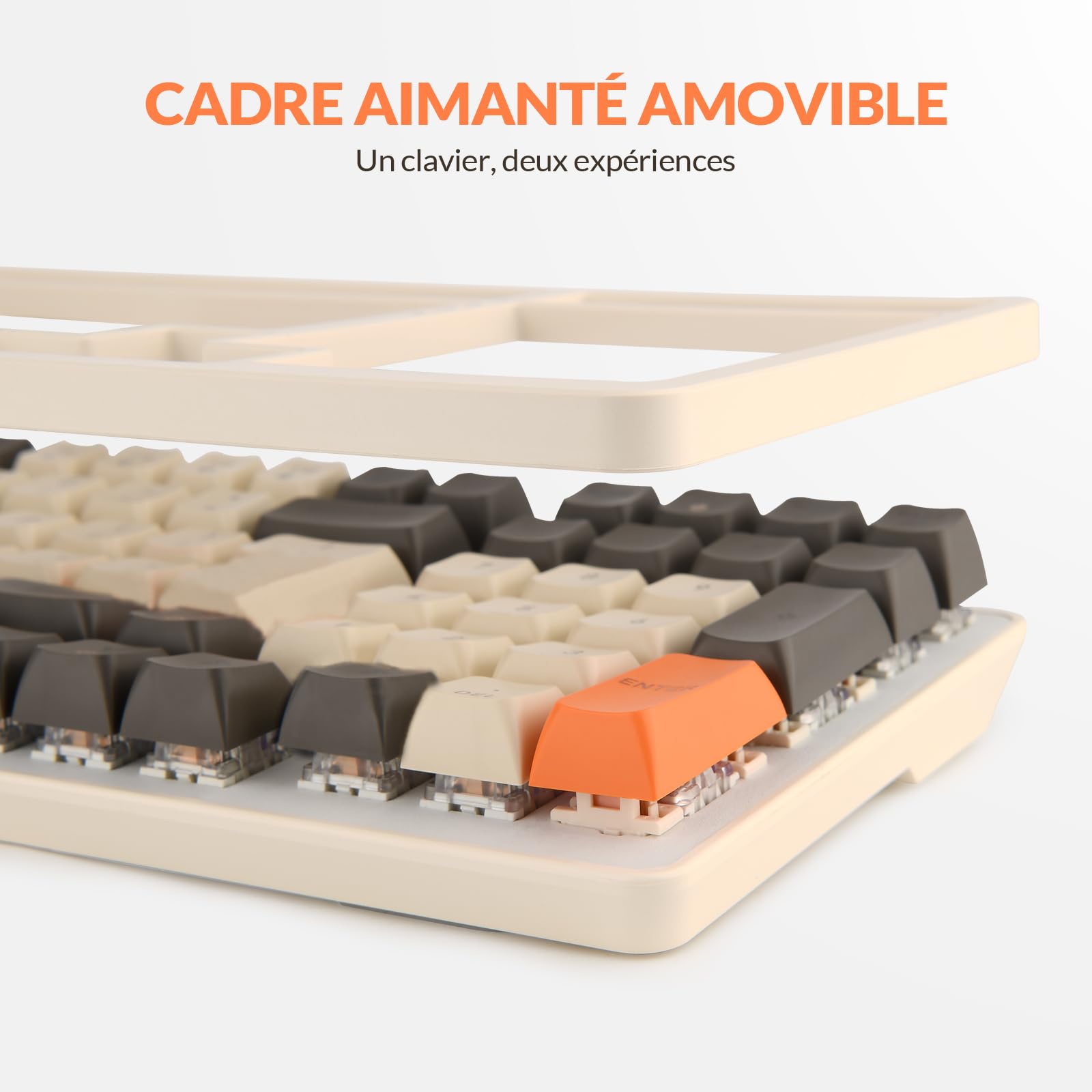 Rii Clavier Mécanique de Jeu Mécanique sans Fil avec pavé Numérique,3 Modes(2.4 GHz/Bluetooth/Filaire),Rétroéclairage LED,Interrupteurs Rouges,101 Touches 96% Layout,pour PC/Windows/Mac/Smartphone