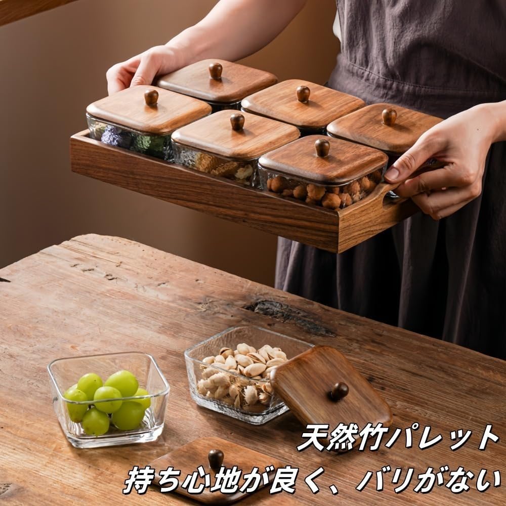 Amazon｜RoastMe 菓子鉢 分割されたドライフルーツトレイセット ガラス