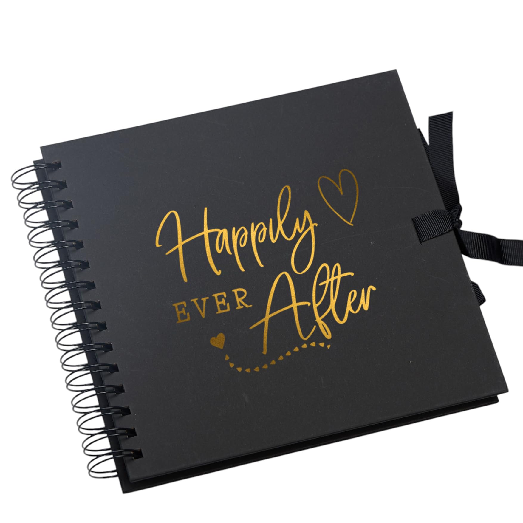 Ukgiftstoreonline Gold,Black Happily Ever After Multiple Colours Love Scrapbook Photo Album Or Guest Book Foil Print