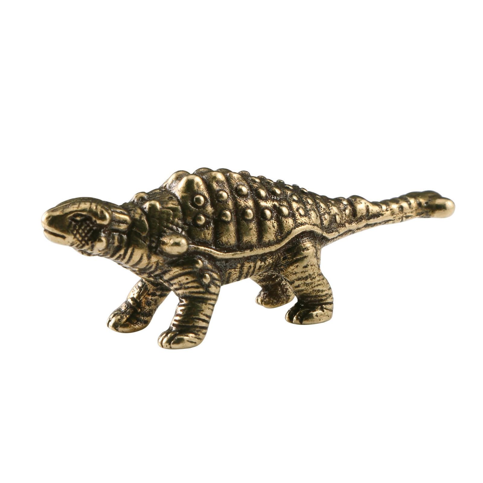 ESTINTENGDinosaur Brass Ornaments, Antique Herbivorous Dragon Tabletop Decorations, Metal Handicrafts Collection-K-Style