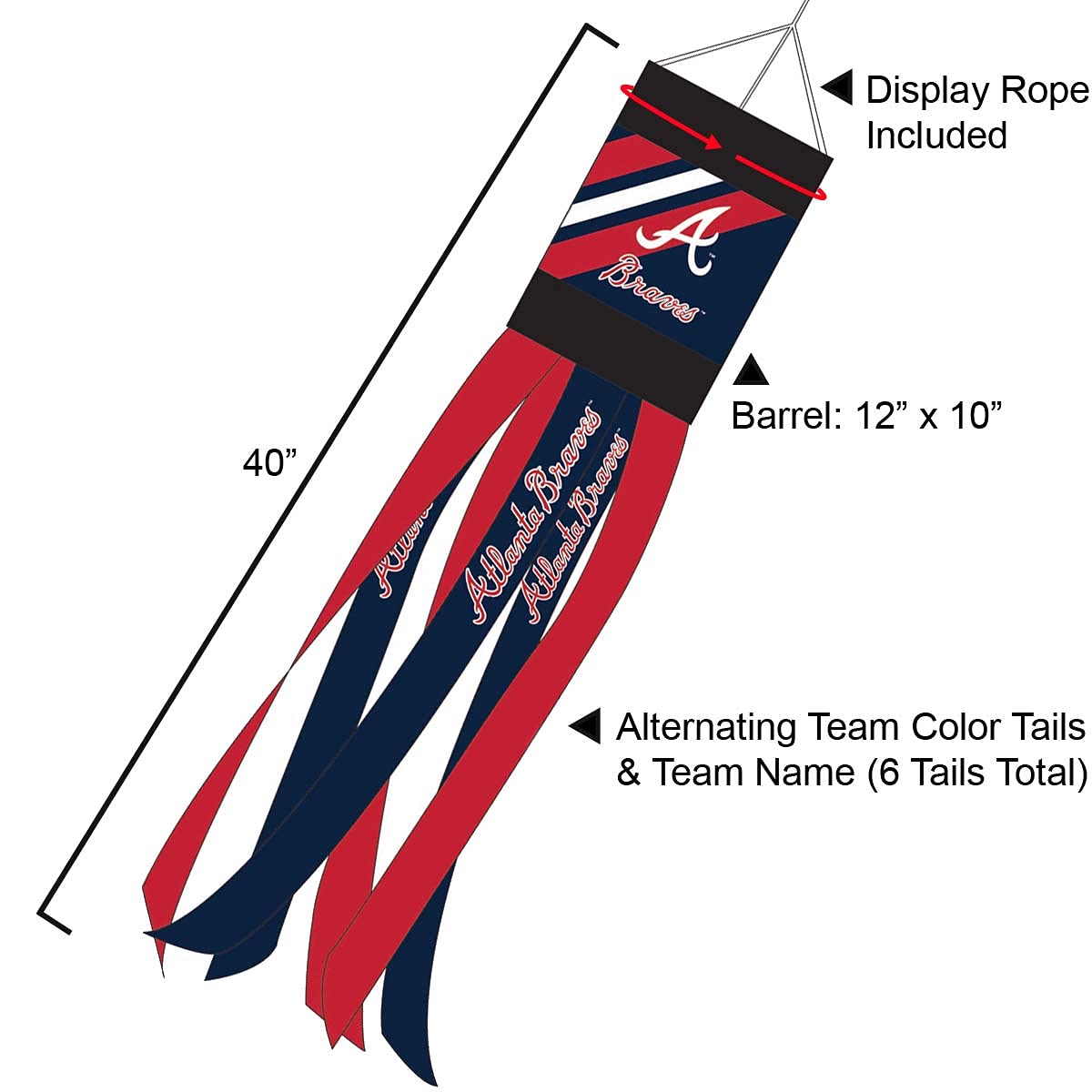 Amazon.com : WinCraft Atlanta Braves Team Windsock : Sports & Outdoors