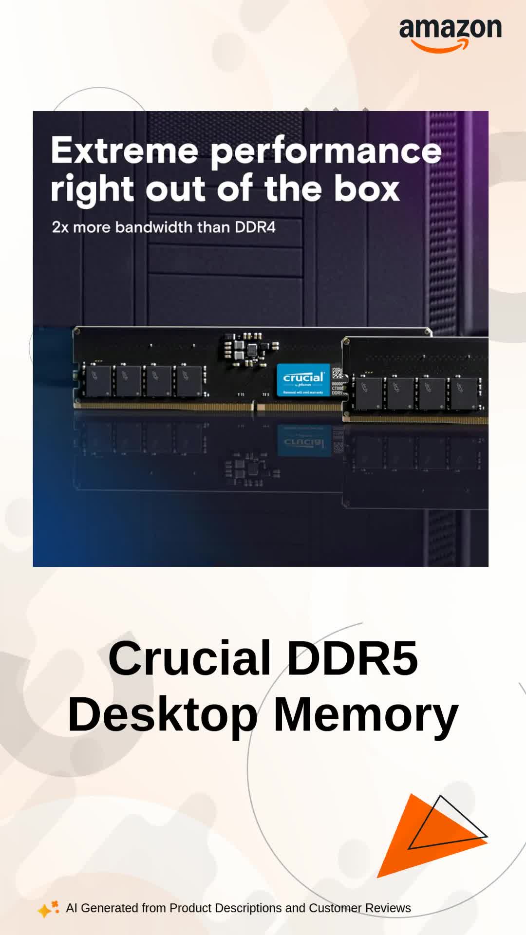 Crucial RAM 32GB Kit DDR5 4800MHz Desktop Memory