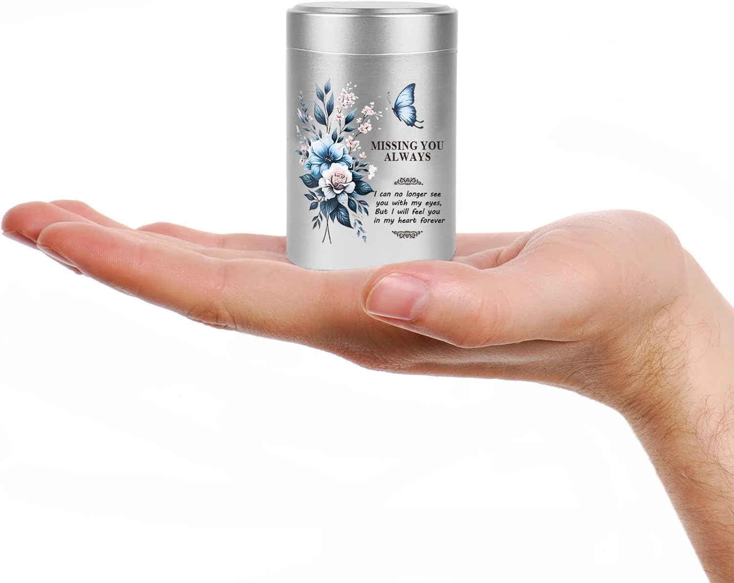 Small Urns for Human Ashes 2.75 Inch Set of 4 Mini Cremation Urn for Ashes Adult Aluminum Butterfly Flower Memorial Ashes Keepsake Urn Sharing for Female Male