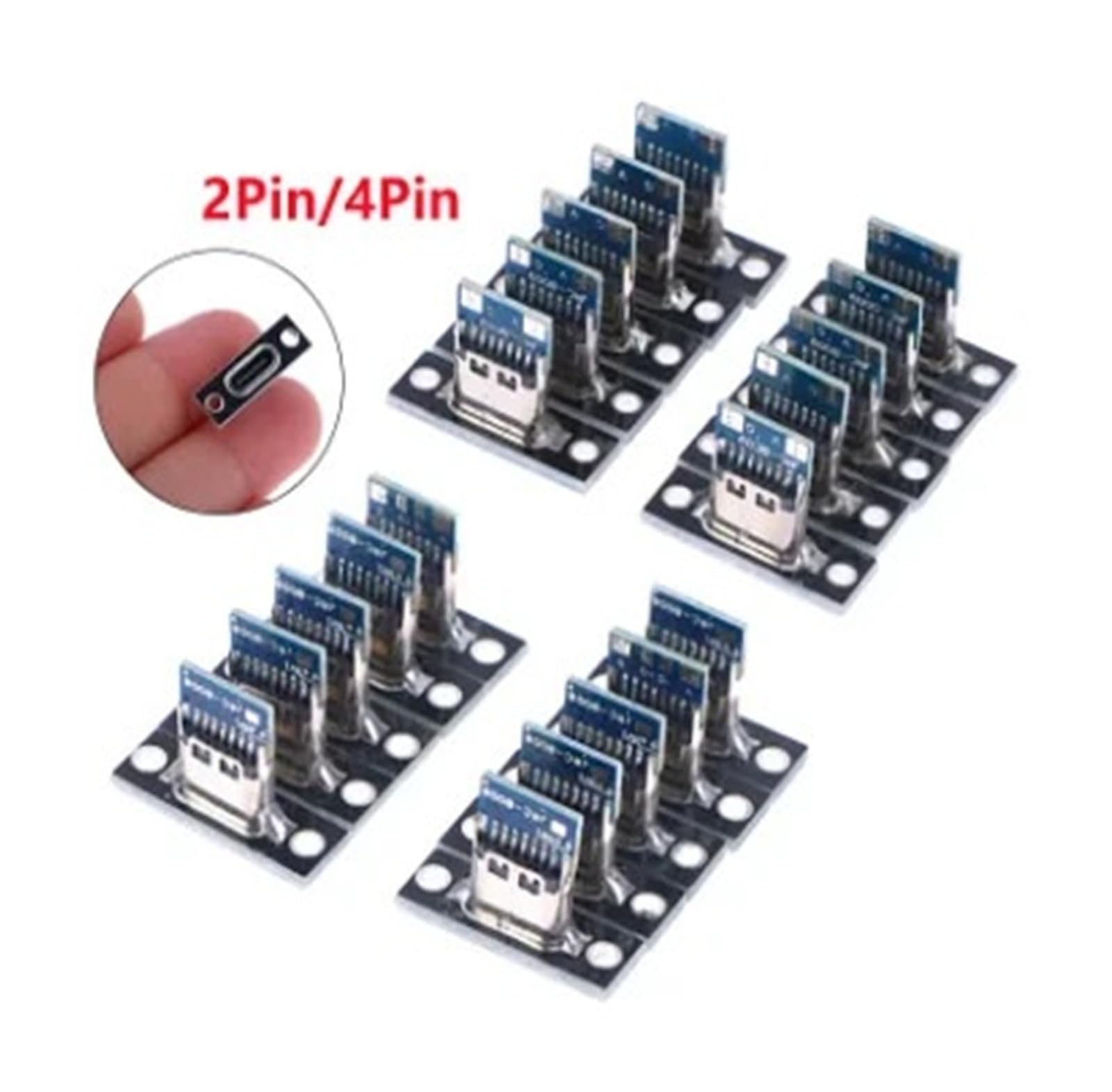 USB 3.1 Type-C Screw Plate Charging Socket żeńskie 2/4 piny, 10 szt. (4 piny)