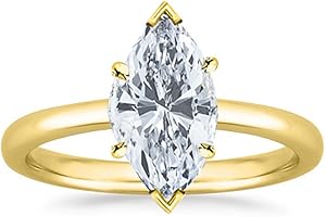 IGB Diamond Marquise Cut Solitaire Engagement Ring