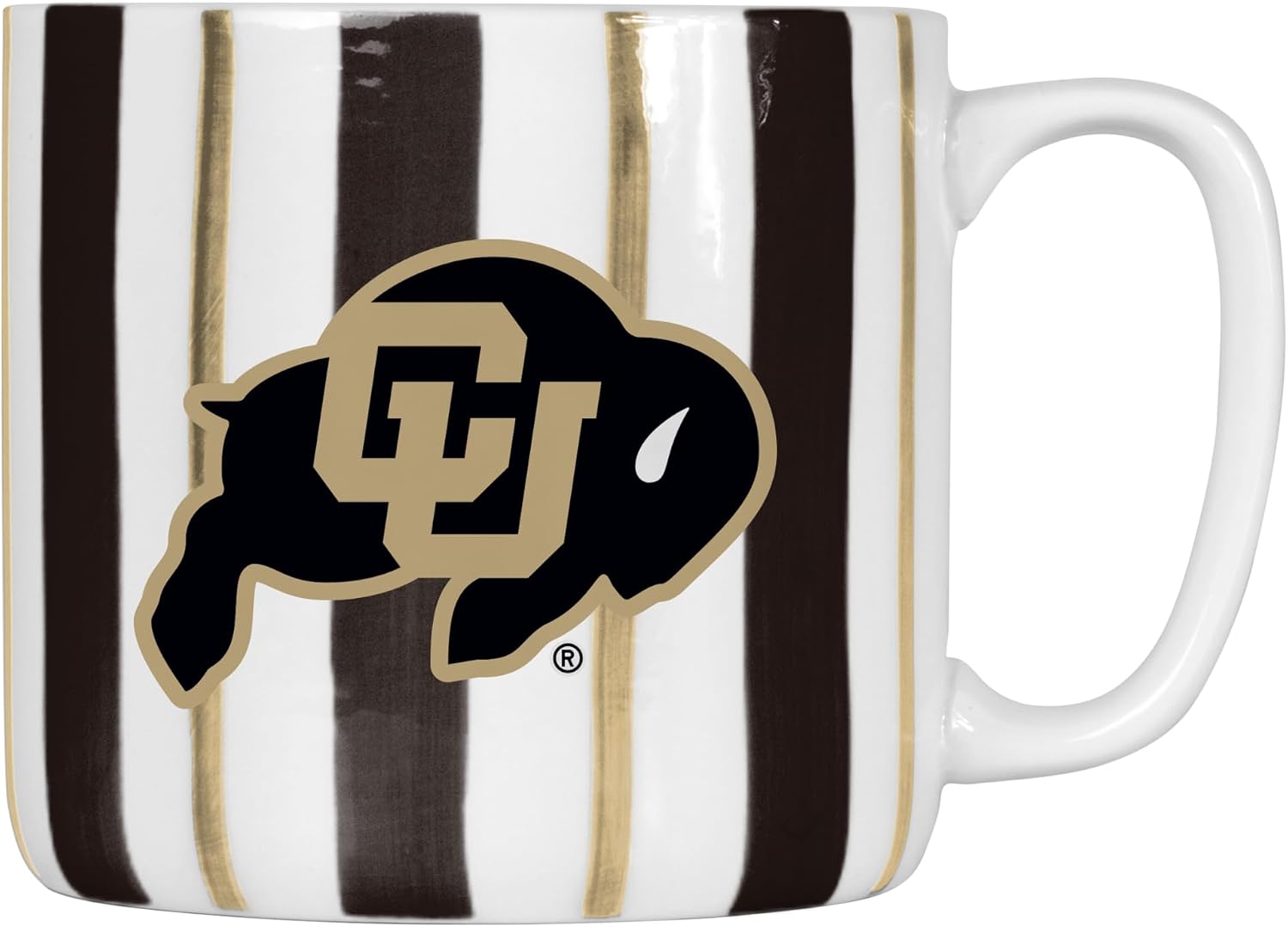 Logo Brands NCAA 16 oz Brushstroke Coffee Mug – Hand Painted Team Color Stripe Vintage Design - Large Cup Capacity With Durable Ceramic Build