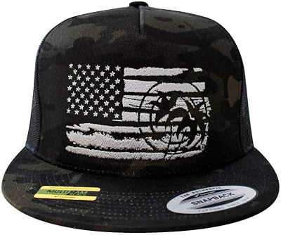 NICERIDE Strong Faded Camo Snapback Trucker Hat for Men and Women, Mesh Back Adjustable Baseball Cap, Structured 5-Panel Flat Bill Outdoor Hat for Travel, Weekends, and Daily Wear (Camo)