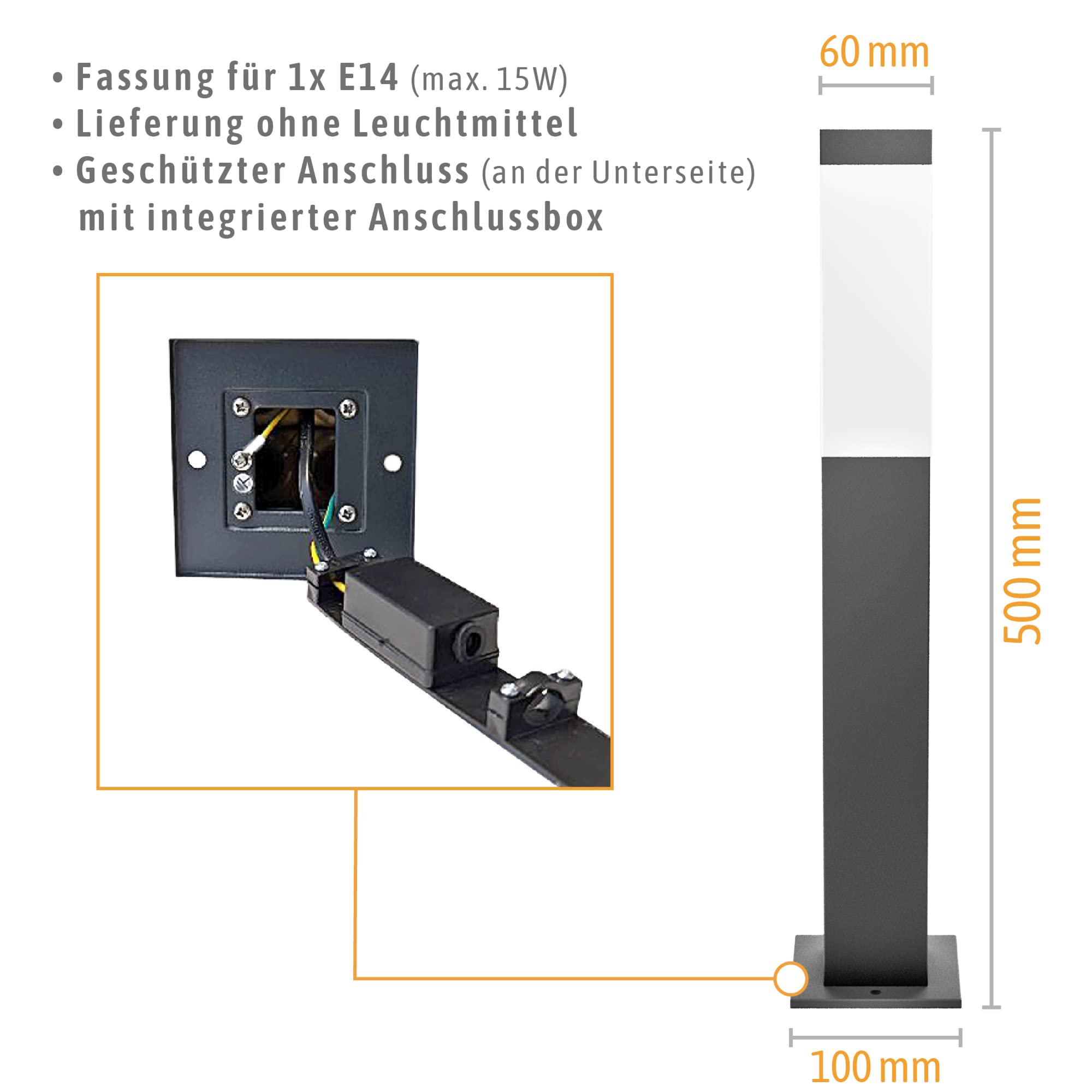 SSC-LUXon RADIVO Wegeleuchte Außen mit LED Kerze E14 steuerbar via App WLAN dimmbar CCT - Sockelleuchte kompatibel mit Amazon Alexa