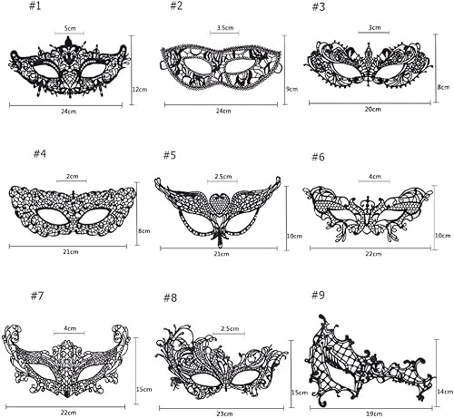 Mesee 15 máscaras venecianas para mascarada, máscara de encaje para mujer, para Halloween, carnaval, disfraces, fiesta, baile de cosplay