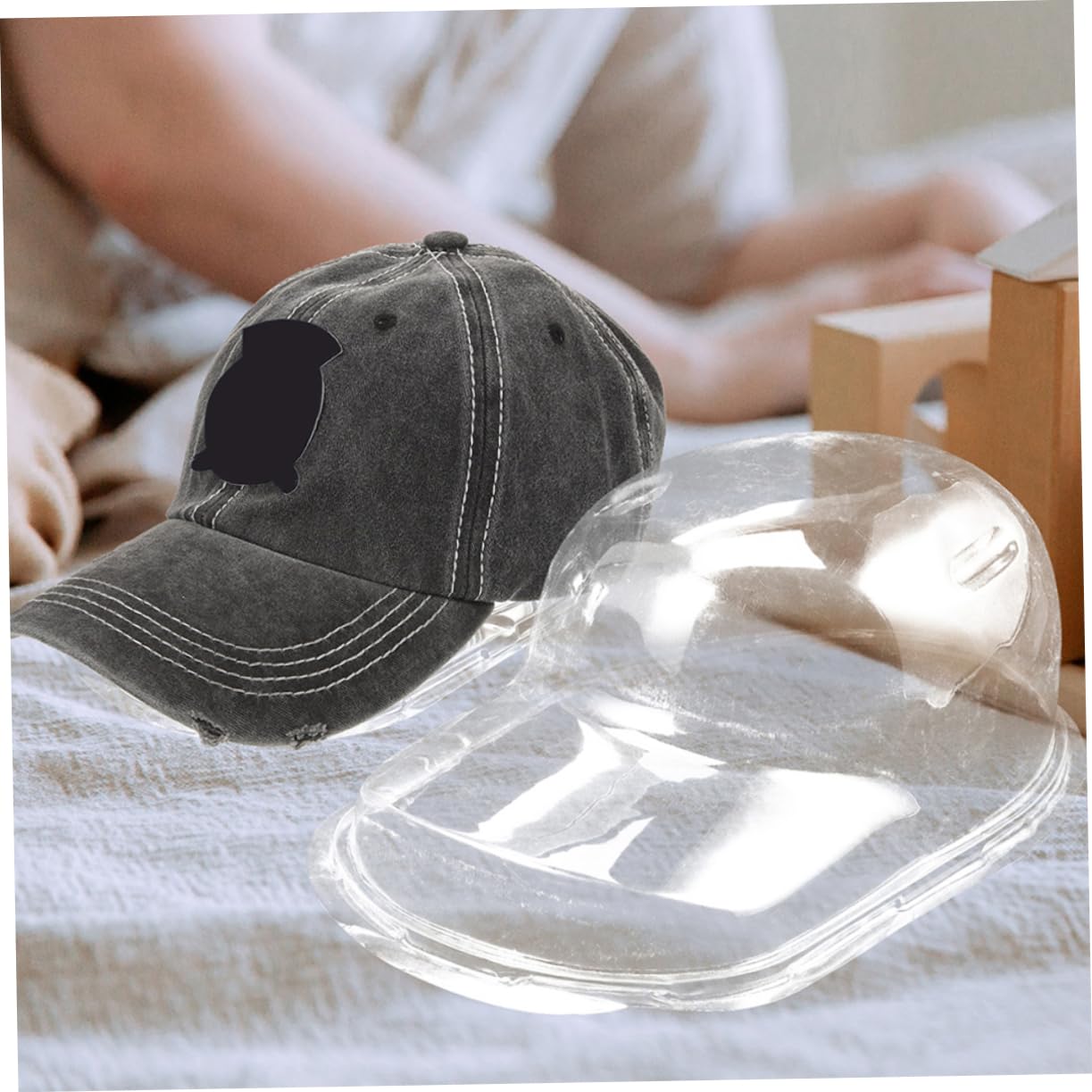 Organizador de Gorras de Béisbol de Plástico Pp 6 Piezas | Expositores Cajas Colgantes Transparentes, para Tiendas y Supermercados, Mantiene la Forma