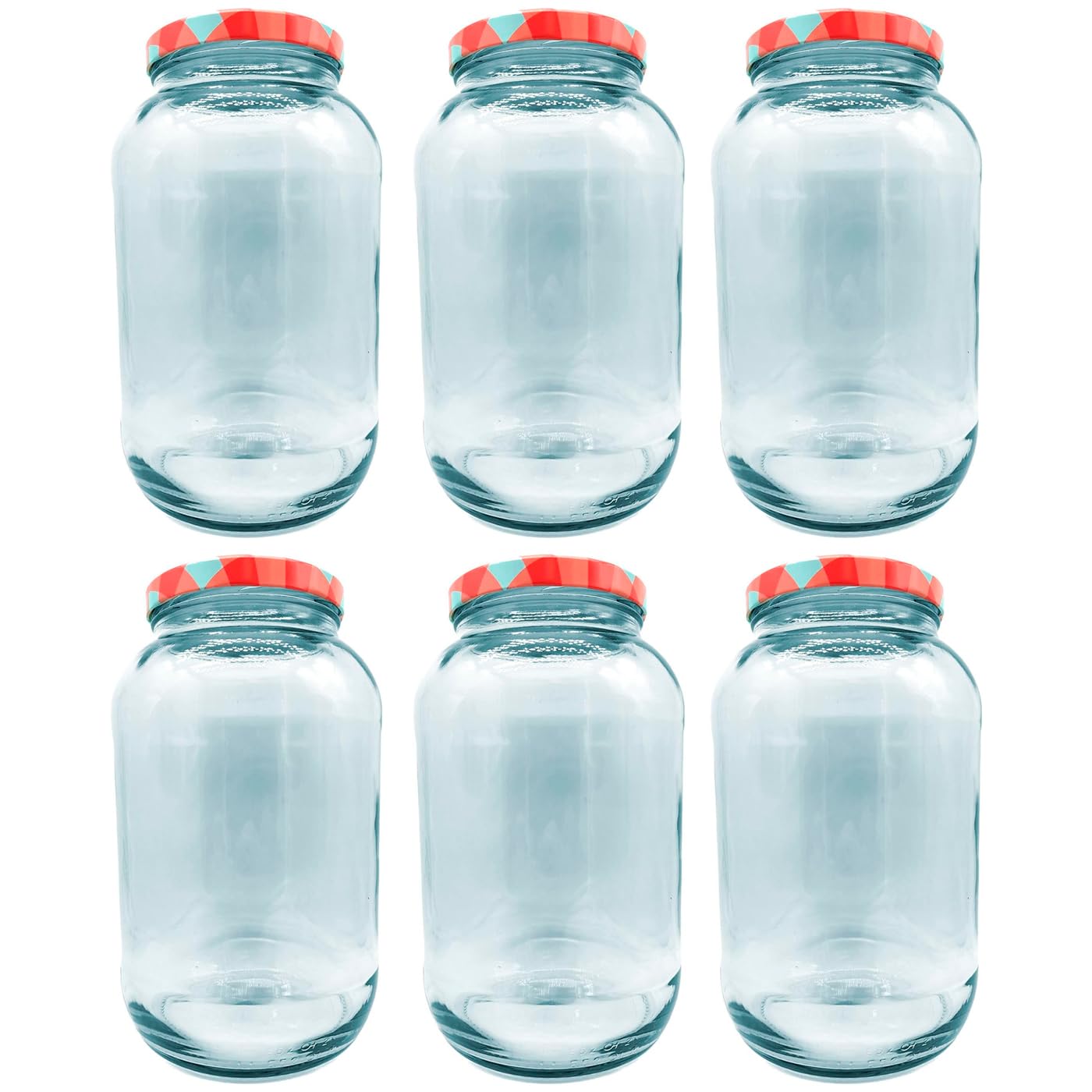 Acan Tradineur - Confezione da 6 barattoli multiuso con coperchio a vite, in vetro, ideale per marmellata, miele, frutta secca, spezie, Ø 16 x 25,5 cm - 4 litri