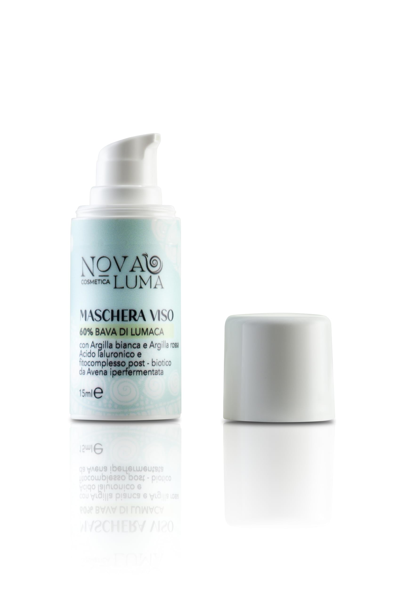 Nova Luma - 3 in 1, Siero e Crema con Bava Di Lumaca 98% e 80% Acido Ialuronico Antirughe e Aloe Vera con Maschera Viso 60% Contorno Occhi,Burro di Karitè,Olio d'Oliva