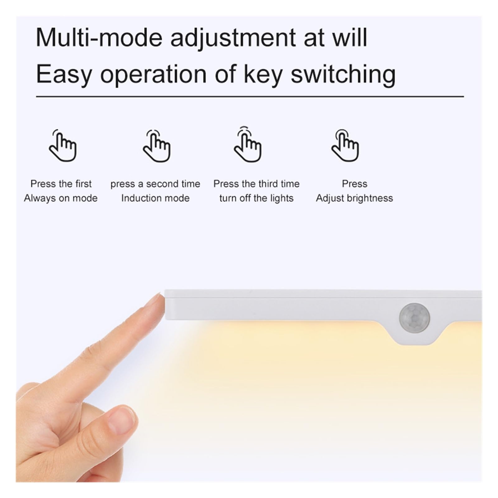 Luci Sotto Mobile Luce Notturna A LED Smart Motion Senso Lampada Da Comodino Notte Con Attenuazione Wireless Ricarica USB Camera Letto Armadietto Cucina Lampade Notturne(Warm Light)