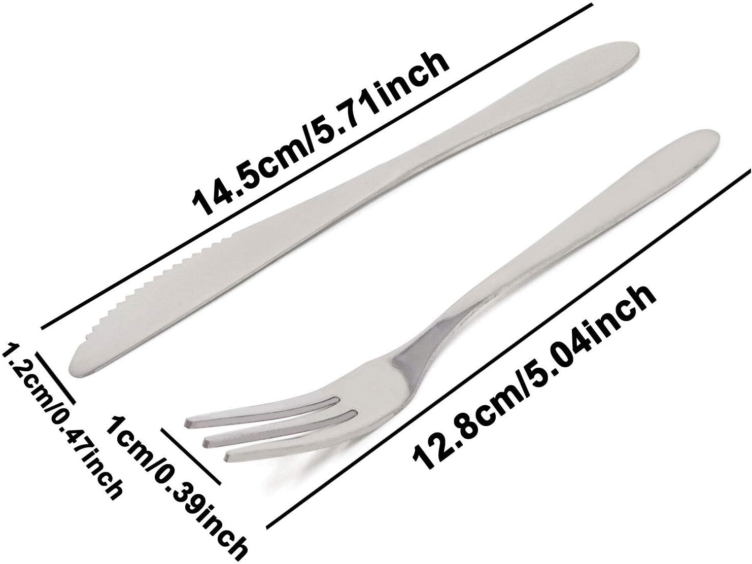 Honbay 8PCS Mini Stainless Steel Cake Dessert Appetizer Salad Forks and Knifes for Party Bar Home