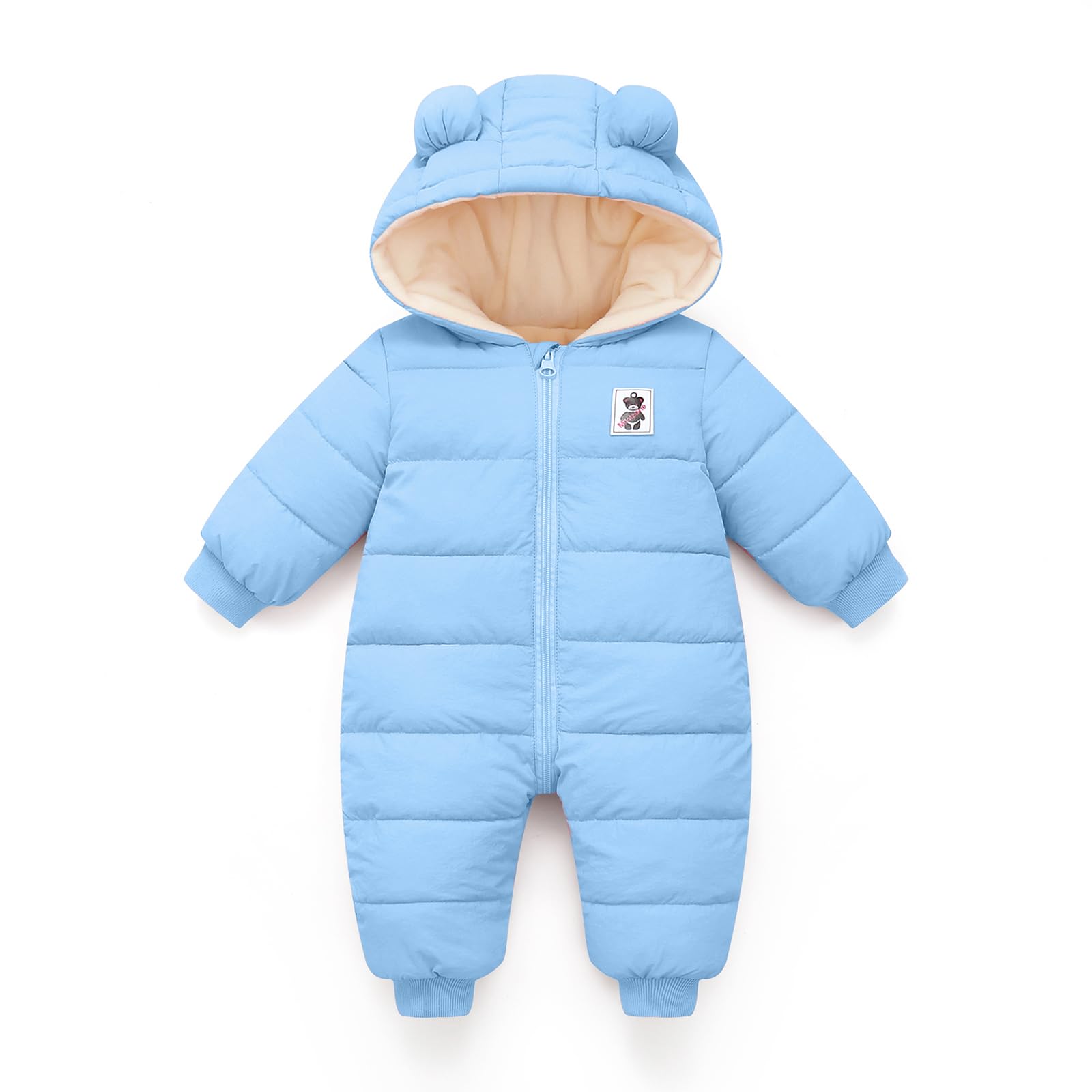 JiAmy Mameluco cálido con capucha para bebé de 0 a 3 años | Ropa para bebés recién nacidos, niños y niñas