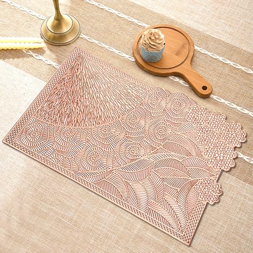 Set de table rectangulaire PVC KnSam 30x45 cm imperméable fleuri - 2