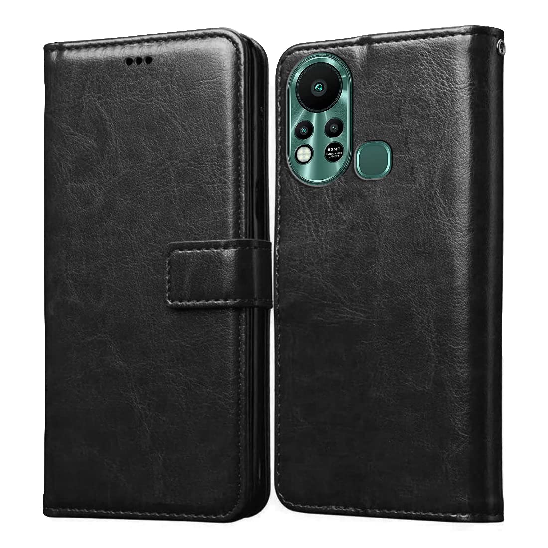 Casotec Flip Cover for Infinix Hot 11S | Premium Leather Finish | Inbuilt Pockets & Stand | Flip Case for Infinix Hot 11S (Black) (B09PLCLYSZ) Amazon Price History, Amazon Price Tracker
