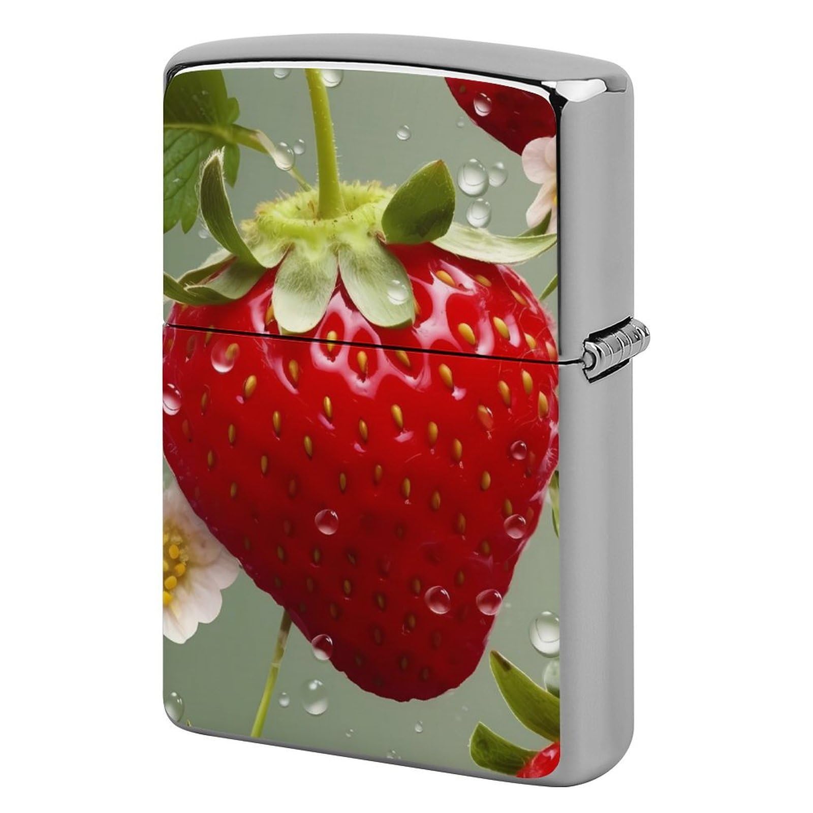 Lovely Strawberry Lighter Cover for Men, Personalized Lighter Case for Birthday Gift, Flip-Top Lighters Protective Cover, Portable Lighters Shell for Outdoor, Travel