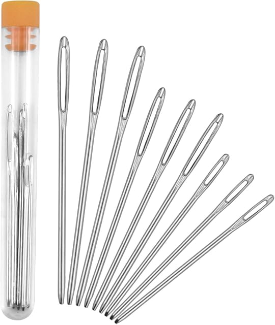 kissral Large Eye Blunt Needles 9 Pcs Large Eye Stitching Needles Hand Sewing Needles Yarn Knitting Needles Sewing Big Eye Darning Needles for Wool