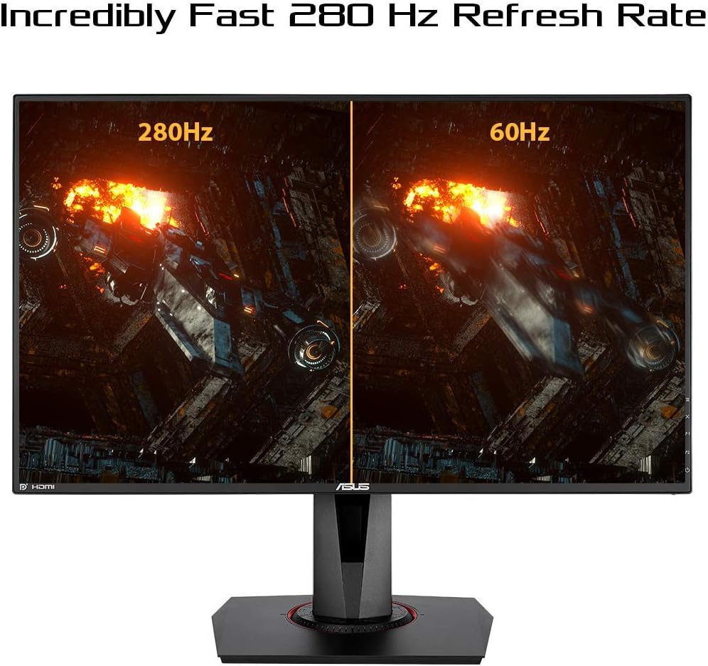 ASUS TUF Gaming VG279QM 27” HDR Monitor, 1080P Full HD (1920 x 1080) Fast IPS, 280Hz, G-SYNC Compatible, Extreme Low Motion Blur Sync 1ms, DisplayHDR 400, Eye Care, DisplayPort Dual HDMI thumbnail 2