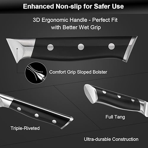 Miniatura 5 de Juego de cuchillos de chef de Damasco de 5 piezas acero inoxidable de alto carbono, juego de cuchillos de cocina profesionales ultra afilados con