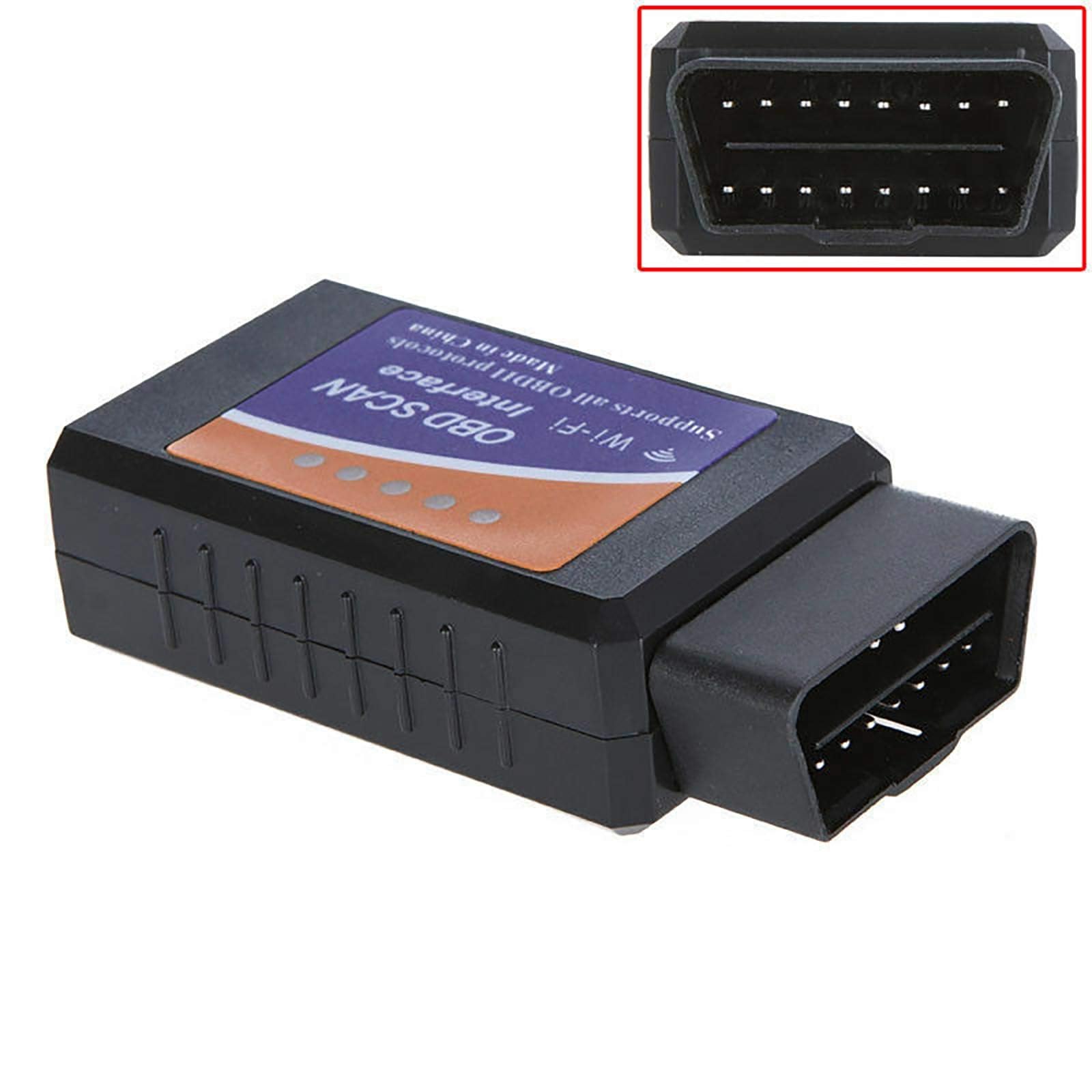 ELLENNE - OBD2 ELM327 Scanner WiFi Wireless per Diagnostica Professionale Auto e Moto OBDII, Lettore Codici Errore e Reset Spia, Compatibile per iOS, Android e PC